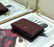 DIOR | Mini Red Wine Patent Wallet - S0178O - 11x9cm - 5