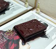 DIOR | Mini Red Wine Patent Wallet - S0178O - 11x9cm - 2