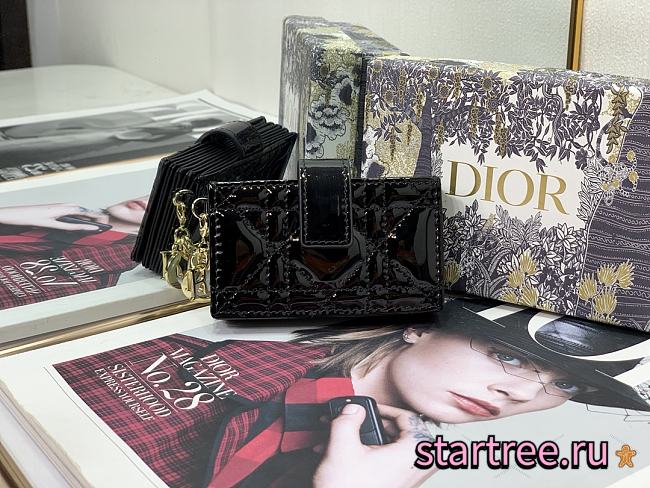 DIOR | Lady Dior 5-gusset card holder Black - S0074O - 10.5 x 6 x 3 cm - 1
