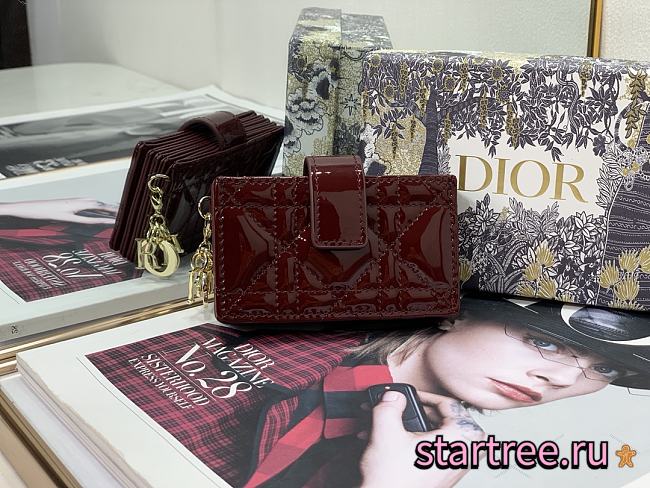 DIOR | Lady Dior 5-gusset card holder Red Wine - S0074O - 10.5 x 6 x 3 cm - 1