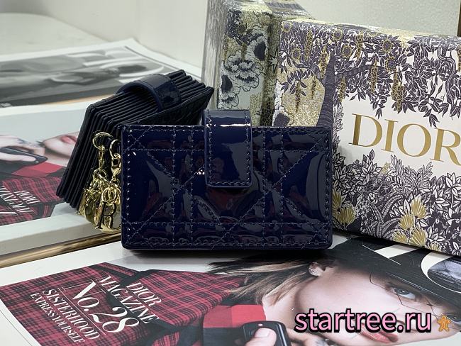 DIOR | Lady Dior 5-gusset card holder Indigo Blue - S0074O - 10.5 x 6 x 3 cm - 1