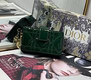 DIOR | Lady Dior 5-gusset card holder Green - S0074O - 10.5 x 6 x 3 cm - 1