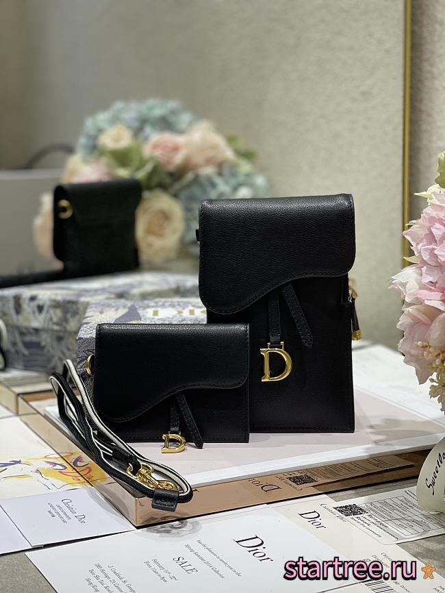 DIOR | Saddle Multifunction Black Pouch -  S5667C - 18.5x12x7.5cm - 1