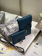 DIOR | Saddle Multifunction Pouch Steel Blue - S5667C - 18.5x12x7.5cm - 4