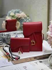 DIOR | Saddle Multifunction Pouch Red - S5667C - 18.5x12x7.5cm - 1