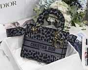  DIOR | Lady D-Lite Gray Mizza Embroidery - M0565O - 24 x 20 x 11cm - 1