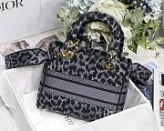  DIOR | Lady D-Lite Gray Mizza Embroidery - M0565O - 24 x 20 x 11cm - 3