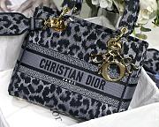  DIOR | Lady D-Lite Gray Mizza Embroidery - M0565O - 24 x 20 x 11cm - 6