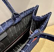  DIOR | Book tote Blue Crocodile-Effect Velvet - M1286 - 41.5 cm - 2