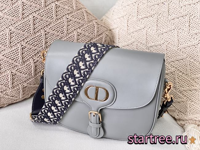  DIOR | Bobby Gray bag with Blue Dior Strap - M9320 - 27 x 8 x 19.5 cm - 1