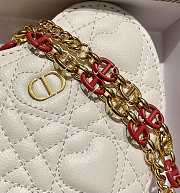 DIOR | CARO Heart White Chain Bag - S5097 - 11 x 10 x 1.5 cm - 3