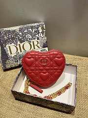 DIOR | CARO Heart Red Chain Bag - S5097 - 11 x 10 x 1.5 cm - 1