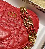 DIOR | CARO Heart Red Chain Bag - S5097 - 11 x 10 x 1.5 cm - 2
