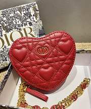 DIOR | CARO Heart Red Chain Bag - S5097 - 11 x 10 x 1.5 cm - 3