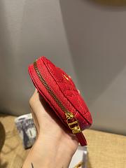 DIOR | CARO Heart Red Chain Bag - S5097 - 11 x 10 x 1.5 cm - 6