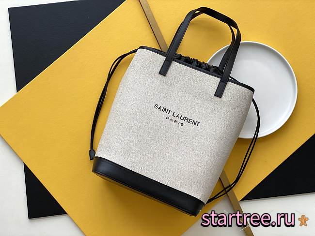 YSL | Teddy Shopping Bag in Linen Canvas - 551595 - 25.5 x 33 x 19.5 cm - 1