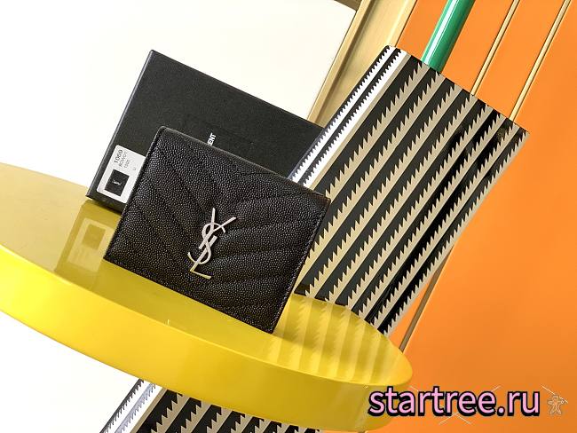 YSL | Monogram Card Case In Grain Black Silver - 530841 - 11 x 8,5 x 3 cm - 1