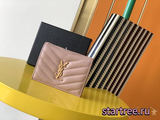 YSL | Monogram Card Case In Grain Pink - 530841 - 11 x 8,5 x 3 cm - 1