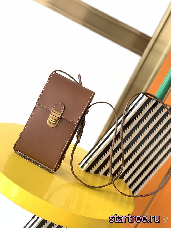 YSL | Tuc Phone Pouch With Strap Caramel - 667718 - 9 x 3.5 x 18cm - 1