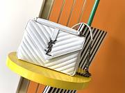 YSL | Collège Medium White Silver - 428056 - 24x17x6.5cm - 1