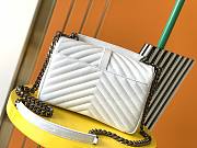 YSL | Collège Medium White Silver - 428056 - 24x17x6.5cm - 5