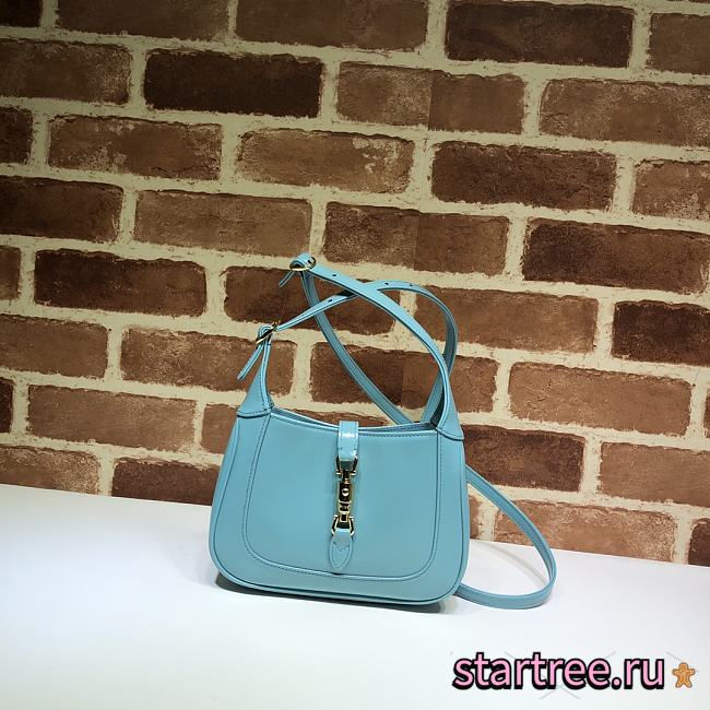 Gucci | Jackie 1961 mini blue shoulder bag - ‎637091 - 19 x 13 x 3 cm - 1