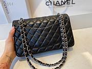 CHANEL | Classic Flap Lamskin Bag Black Silver - A01112 - 25cm - 5