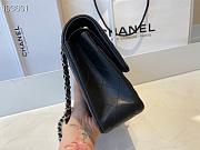 CHANEL | Classic Flap Lamskin Bag Black Silver - A01112 - 25cm - 3