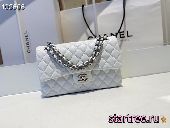 CHANEL | Classic Flap Chain Bag White Silver - A01112 - 25cm - 1