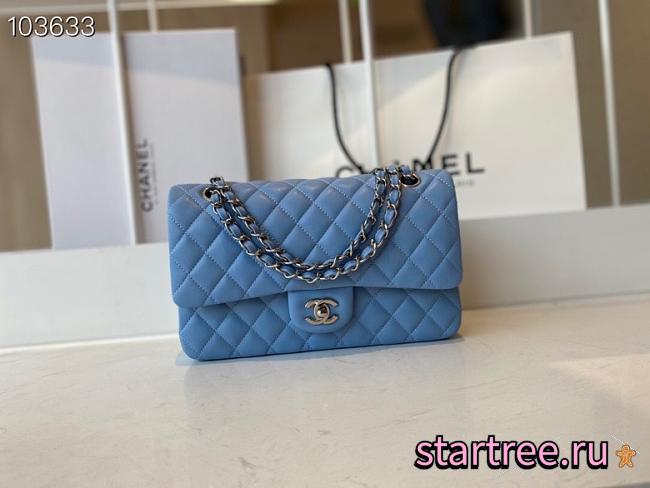 CHANEL | Classic Flap Chain Bag Cloud Blue Silver - A01112 - 25cm - 1