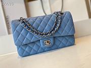 CHANEL | Classic Flap Chain Bag Cloud Blue Silver - A01112 - 25cm - 5