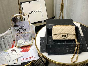 Chanel | Mini 2.55 Beige Handbag - AS0874 - 15.5 × 20 × 6 cm