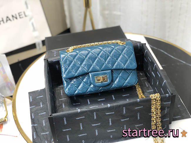 Chanel | Mini 2.55 Blue Handbag - AS0874 - 15.5 × 20 × 6 cm - 1