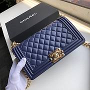 CHANEL | Boy Bag Dark Blue Calfskin - A67086 - 25cm - 4