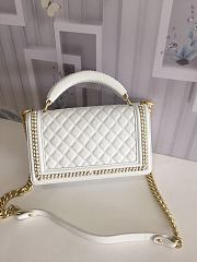CHANEL | White Quilted Lambskin Top Handle - A67086 - 25cm - 6