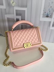 CHANEL | Pink Quilted Lambskin Top Handle - A67086 - 25cm - 1