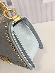 CHANEL | Light Blue Quilted Lambskin Top Handle - A67086 - 25cm - 6