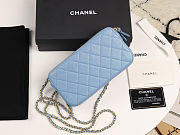 CHANEL | Small Blue Quilted Clutch With Chain - A82527 - 10×19×4cm - 2