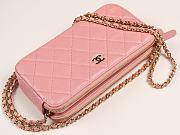 CHANEL | Small Pink Quilted Clutch With Chain - A82527 - 10×19×4cm - 6