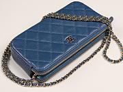 CHANEL | Small Dark Blue Quilted Clutch With Chain - A82527 - 10×19×4cm - 6