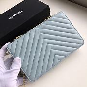 Chanel | Woc Wallet On Chain Light blue - A80982 - 19x13.5x3.5cm - 2
