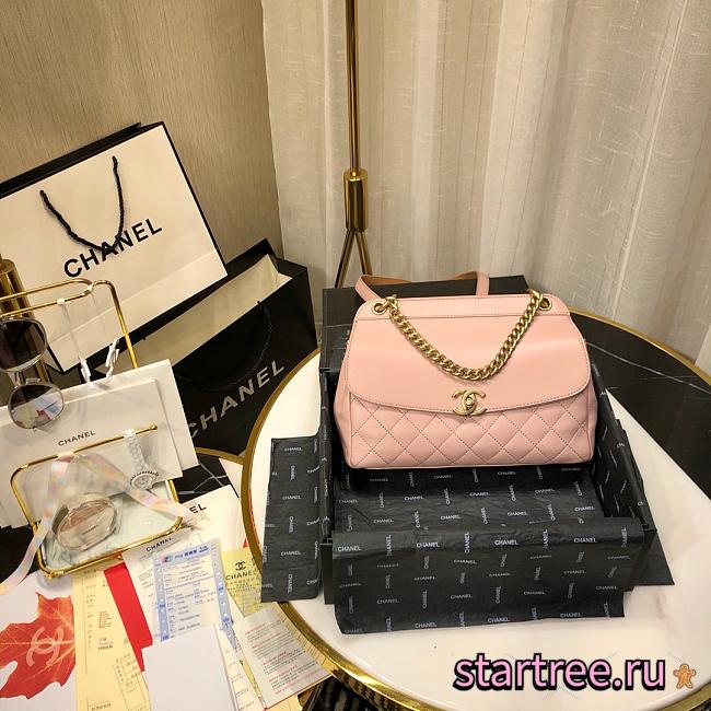 CHANEL | Lambskin Curved Flap Bag Pink - AS0416 - 24cm - 1