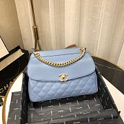 CHANEL | Lambskin Curved Flap Bag Blue - AS0416 - 24cm - 2