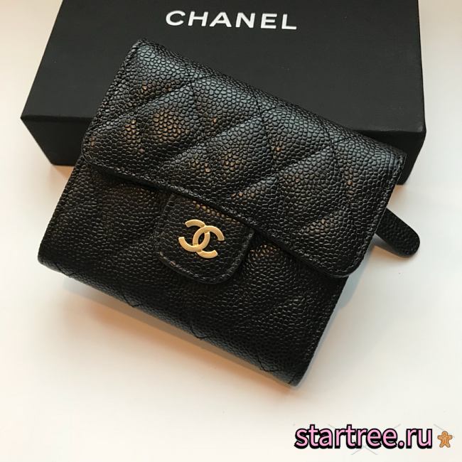 CHANEL | small Black flap wallet in grain - A82288 - 10.5 x 11.5 x 3cm - 1