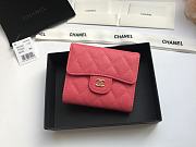 CHANEL | small Pink flap wallet in grain - A82288 - 10.5 x 11.5 x 3cm - 1