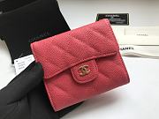CHANEL | small Pink flap wallet in grain - A82288 - 10.5 x 11.5 x 3cm - 3
