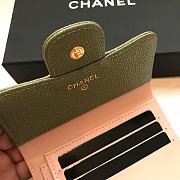 CHANEL | small grass green flap wallet in grain - A82288 - 10.5 x 11.5 x 3cm - 3