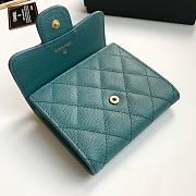 CHANEL | Dark green flap wallet in grain - A82288 - 10.5 x 11.5 x 3cm - 5