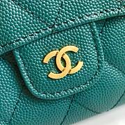 CHANEL | Dark green flap wallet in grain - A82288 - 10.5 x 11.5 x 3cm - 4