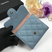 CHANEL | Light Blue wallet in grain - A82288 - 10.5 x 11.5 x 3cm - 2